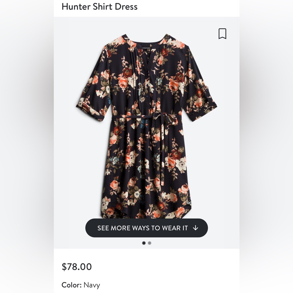 Navy shirt dress